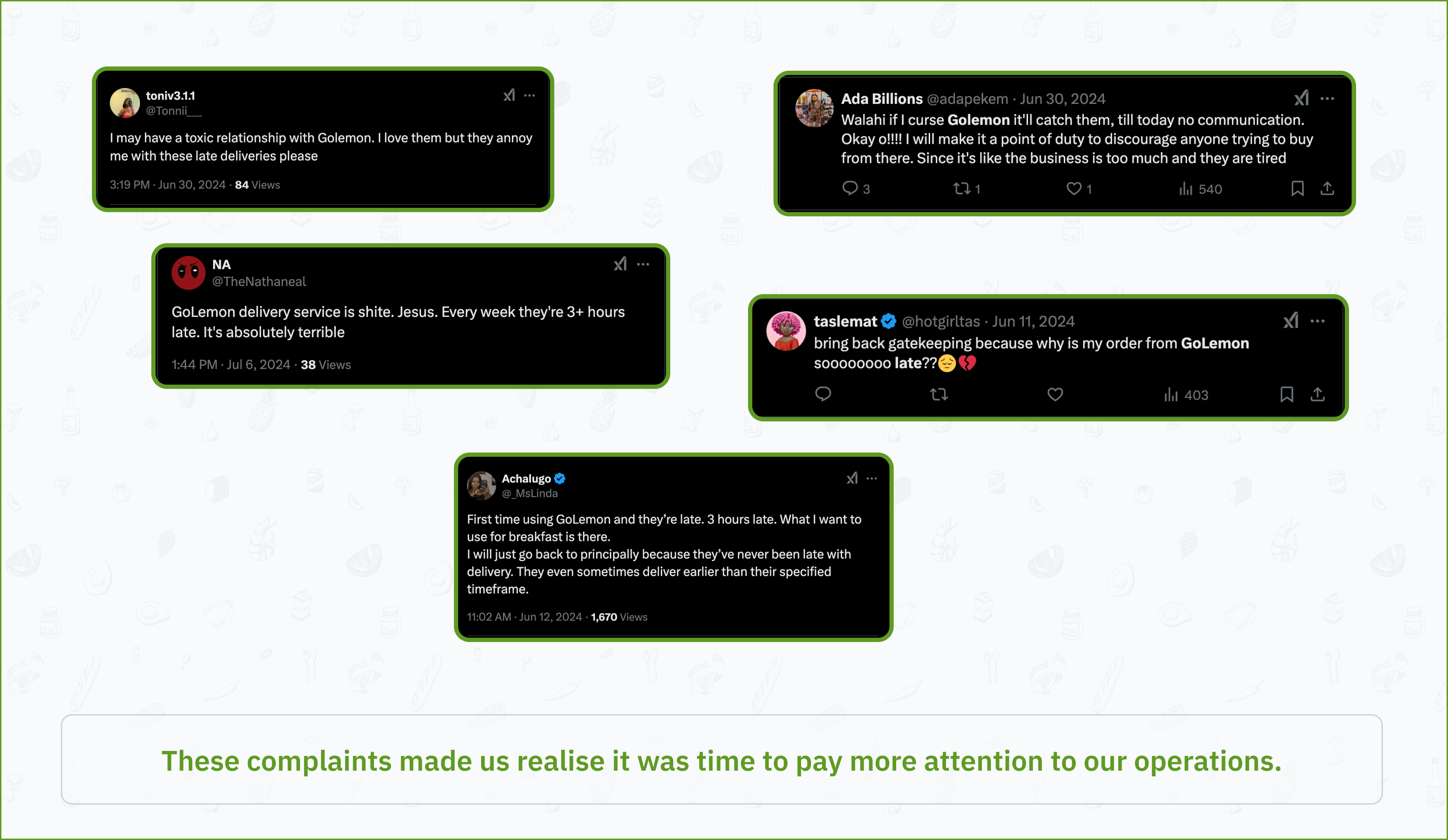 an image showing customer complaints on X